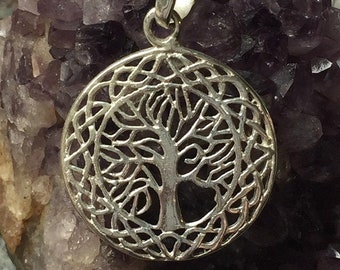 925 sterling silver hand crafted Endless Knot Celtic Tree of Life pendant personal growth symbolic of life family and nurture spiritually
