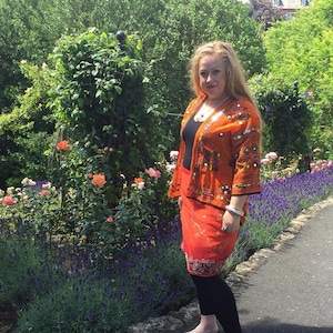 Stunning Indian Sari silk heavily sequinned & embroidered wrap around mini skirt Gippys exclusive design one size 12-20  6 vibrant colours