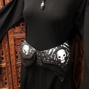 Skull Jack Pumpkin Halloween Samhain Mabon Witch Goth Punk bum bag utility pocket belt fanny pack spooky one size fit 28"-44" waist 10-18
