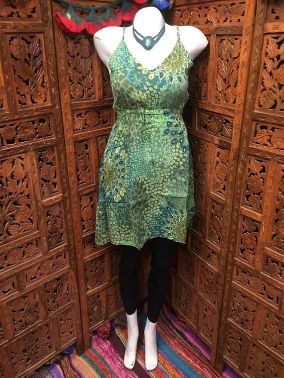 lime green leopard print dress Mela Green Leopard Crepe Midi Tea Dress main image 1