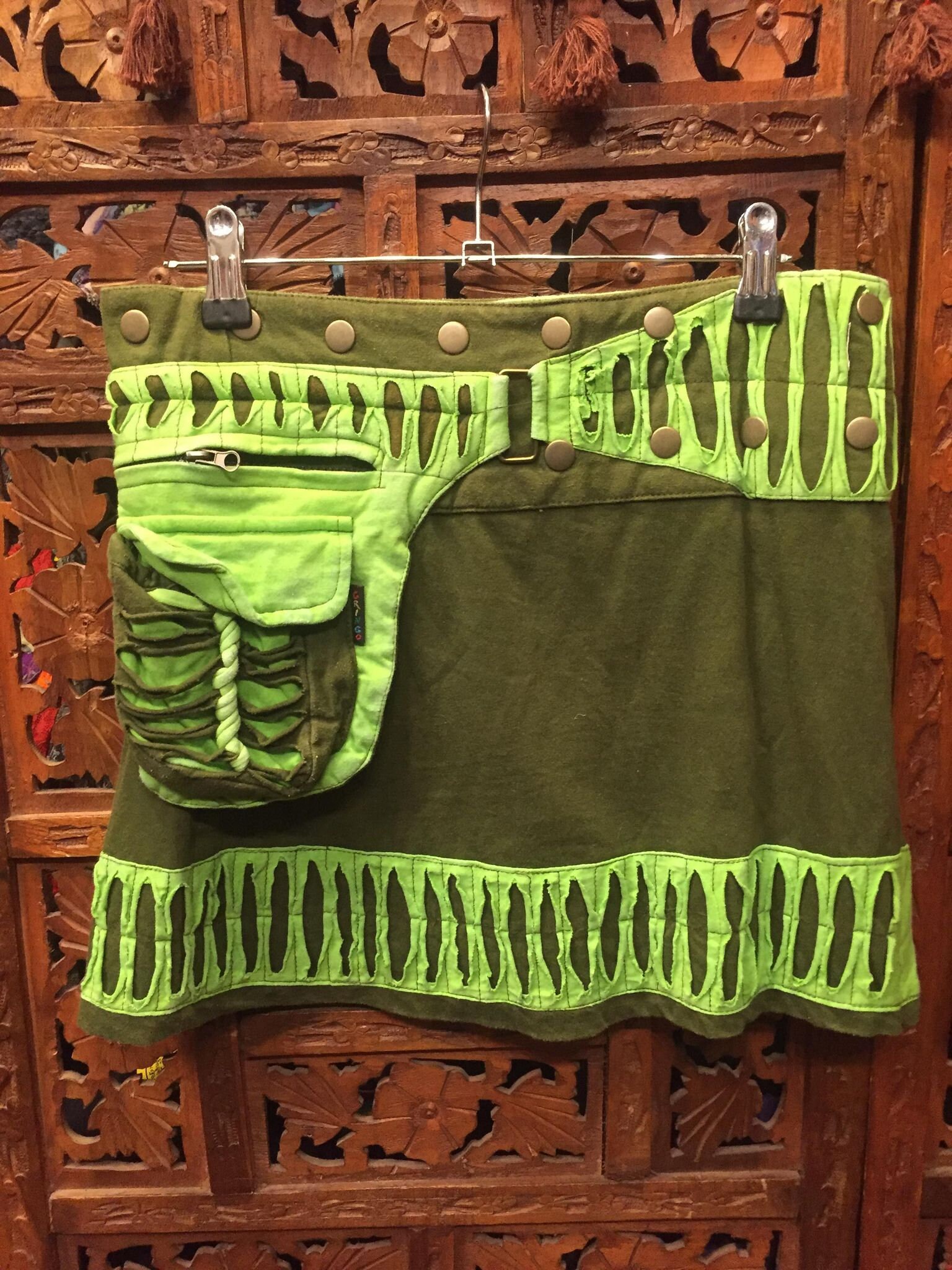 【未使用】KHA:KI 　BORDER RAP SKIRT　GREEN Wild Zinc Rap Mini Skirt by Ksubi | Rent the Runway
