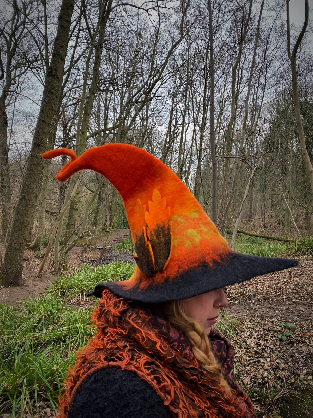 Orange demonic witch hat