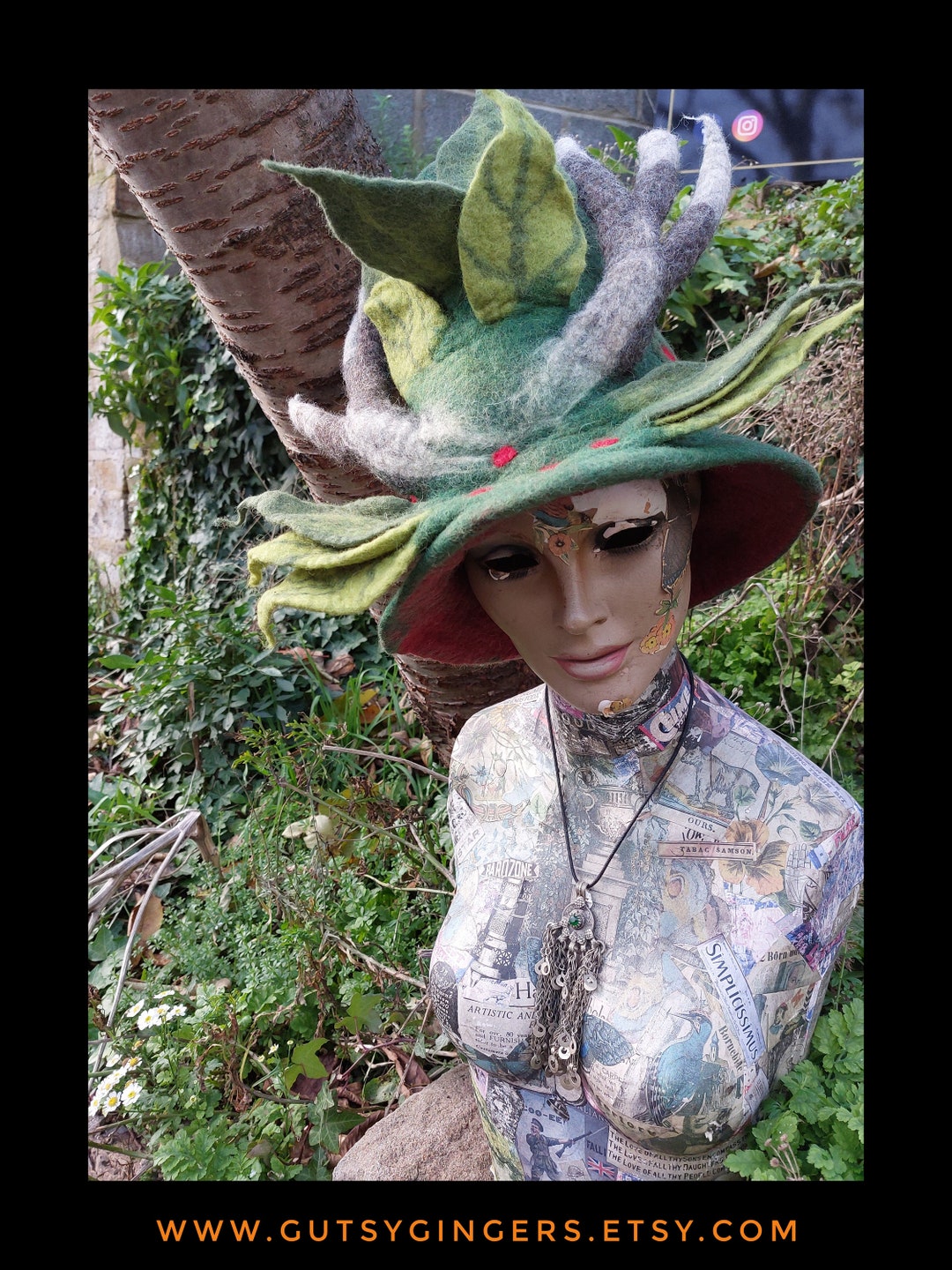 Holly King Top Hat With Antlers Krampus Costume Festive Renaissance Fayre  Gypsy Rascal Narnia Character Cosplay Fantasy Forest Festival Warm