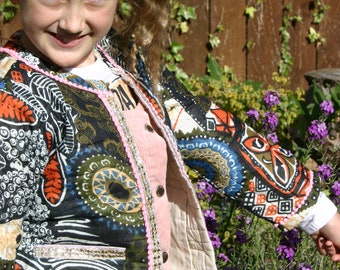 Age 11 - 12 Magik Maiya's Child's Bohemian Jackets hippy kid Gippys original vintage funky bright colourful festival fun Quilted Upcycled