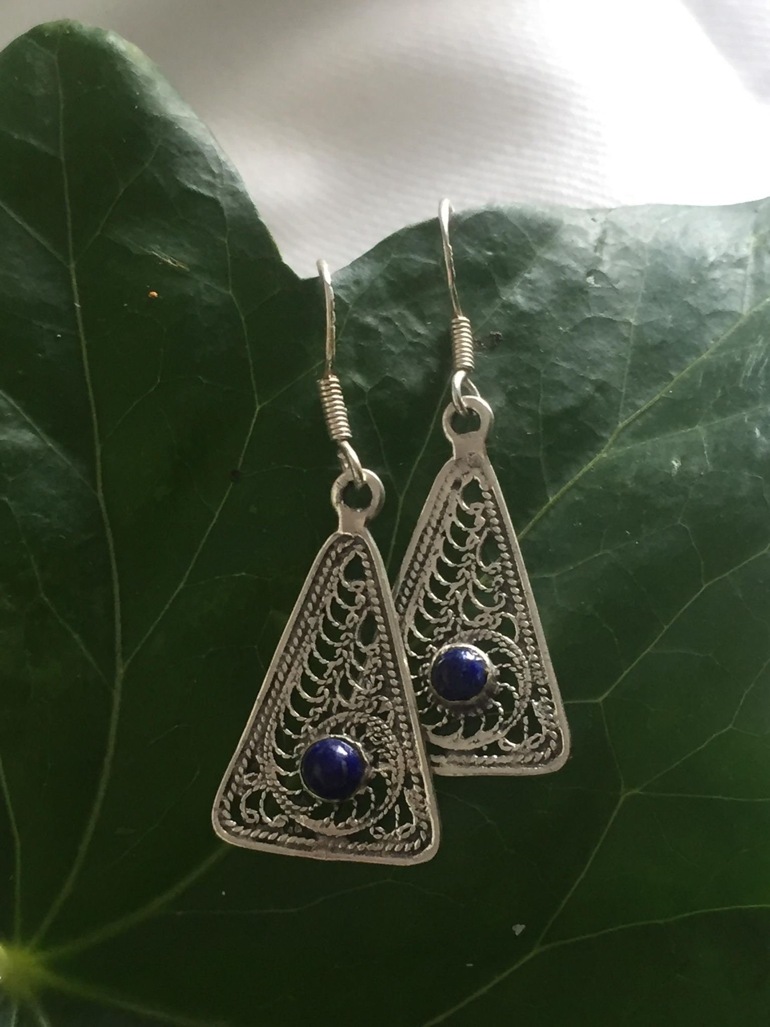 POPLYKE Edelsteen dubbele hoep oorbellen voor vrouwen sterling zilver parel maansteen turquoise zwart onyx opaal lapis lazuli oorbellen voor dames, Sterling zilver, zwarte onyx