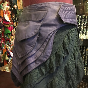 Pixie pocket leaf skirt/pocket belt - Purple/Black - Gippy’s by Gutsy Ginger