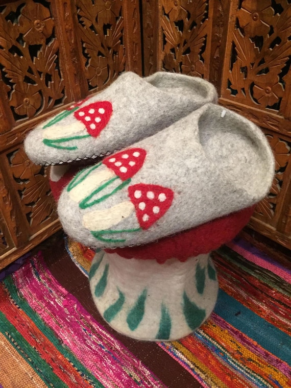 Super Cute Adults Unisex Handmade Hippy Cute Funky Felt Slippers