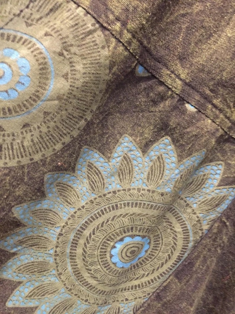 Heavy cotton Mandala tribal bold print unisex bohemian harem trousers hippy yoga new age meditation fractal unisex
