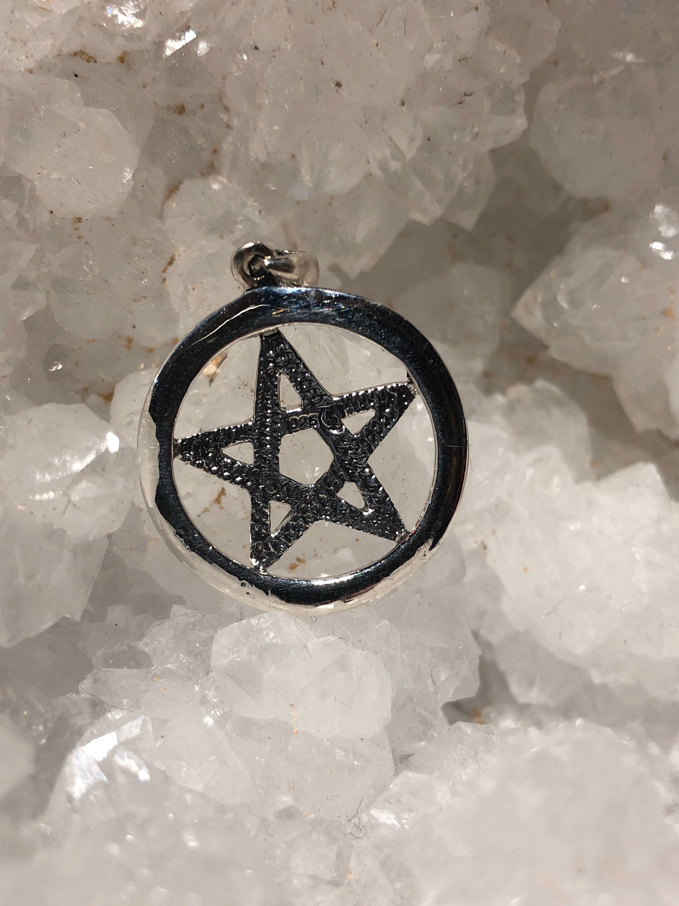 Sterling Silver 1st Degree Pentacle Pentagram Pendant Wicca