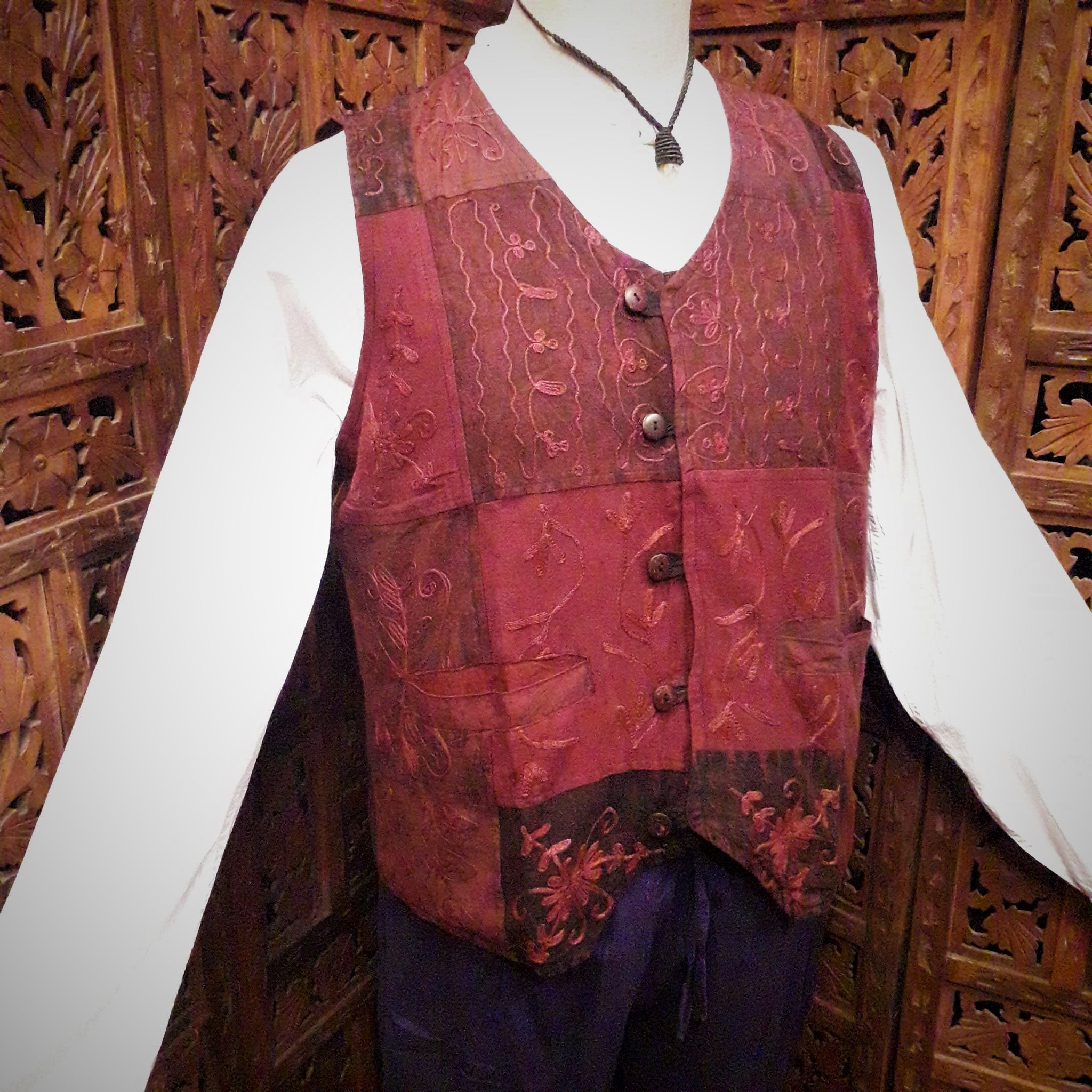 eaphi　EMBROIDERY CORD VEST EMBROIDERY CORD VEST
