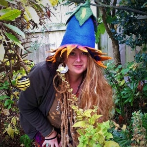 Halloween Amazing Fairy Flower Purple Witch Magic Hat Pixie Woodland Sprite Elf Costume Fun Imaginative Play Winter Warm Wool Gift Any Size