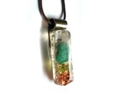 Orgone Pendant reduce stress. Healing Crystals Amazonite and Copper Pendant. Delicate, feminine trendy necklace.
