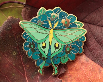 Botanical Bug Enamel Pin - Luna Moth