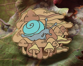 Fungus Friend Enamel Pin - Snail