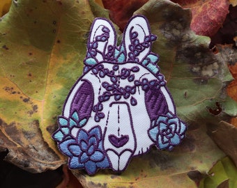 Succulent Rabbit Skull Iron-On Patch