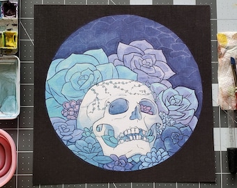 Succulent Skull 8x8in Print