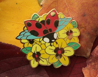 Botanical Bug Enamel Pin - Ladybug