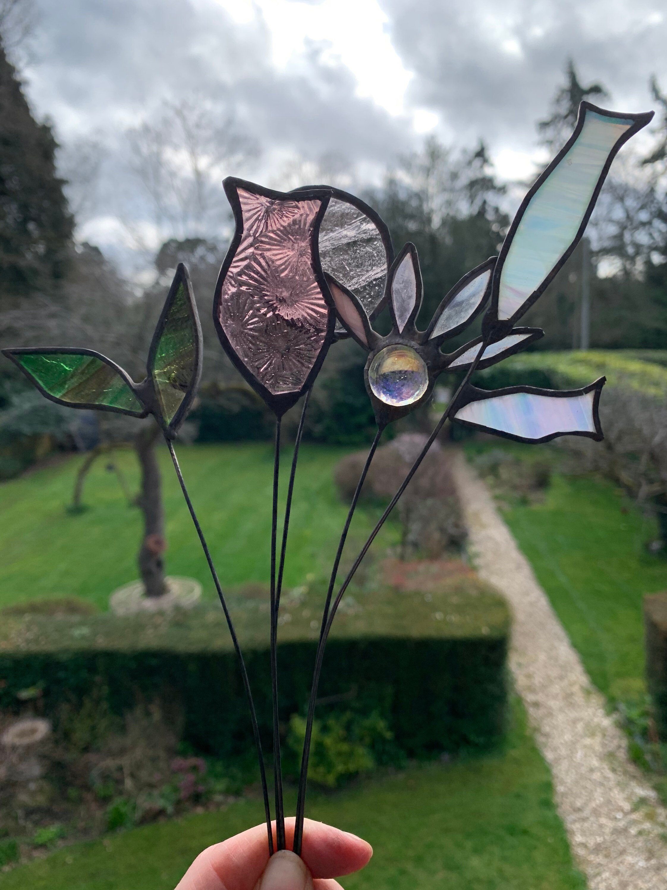 Stained Glass Flower Bouquet Letterbox Gift Etsy