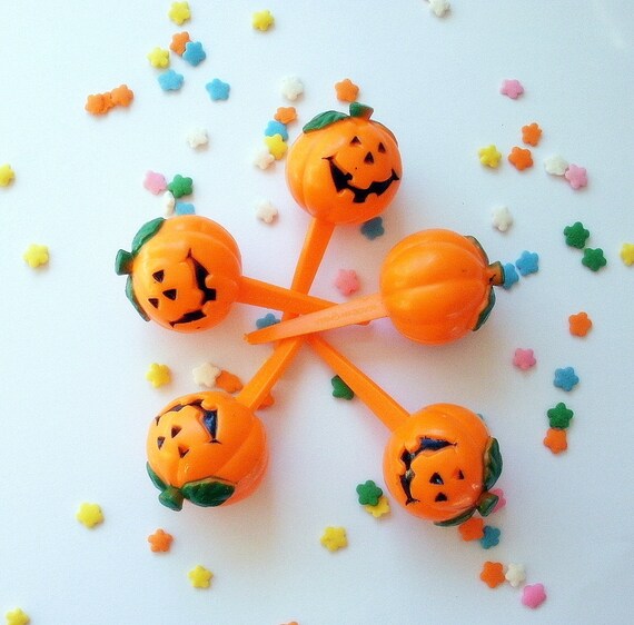 12 Jack O'Lantern Pumpkin Cupcake Picks Toppers - 12 ct Il_570xn