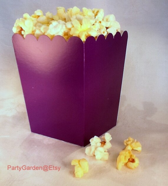 24 Mini Purple popcorn boxes treats favors Etsy