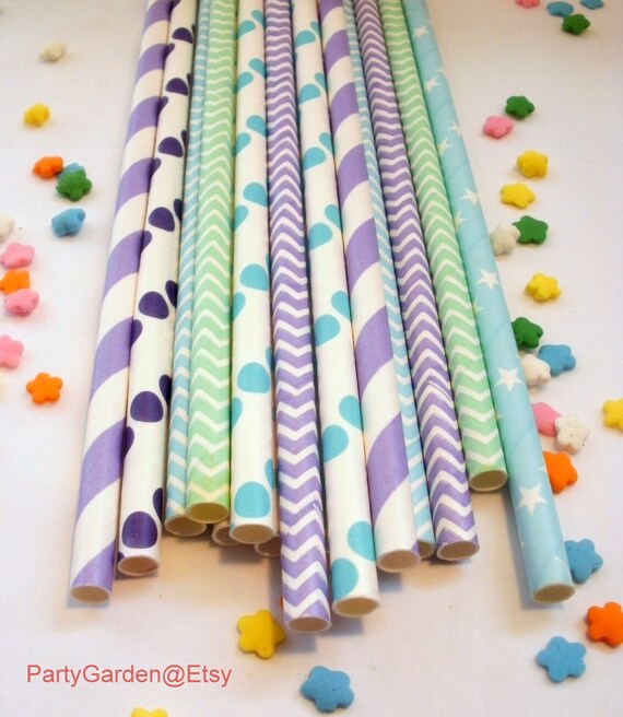 25 Mermaid Ocean Beach Paper Straws Il_570xn