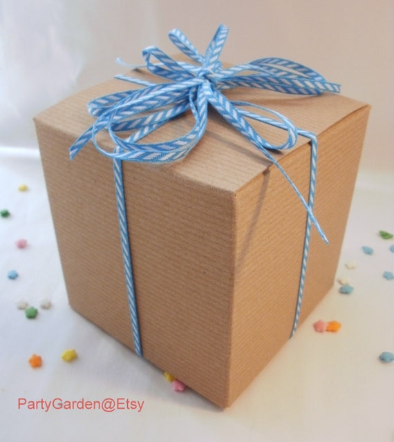 Brown Kraft Boxes 4x4" boxes - Set of 5 Il_570xn