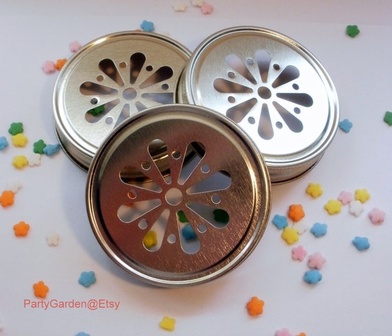15 Mason Jar Daisy Lid - Gold Finish - set of 15 Il_570xn