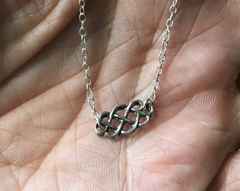 Celtic Knot Sterling Silver Necklace - Delicate Irish Jewelry, Minimalist Everyday Wear, Endless Knot