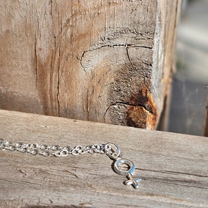 female symbol necklace, sterling silver female sign, gender charm necklace, feminine necklace, gender necklace