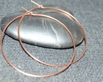 thin copper hoop earrings, large hoops, 1.5", 2", 2.5", 3", small hoop earrings, big hoop earrings, copper hoops