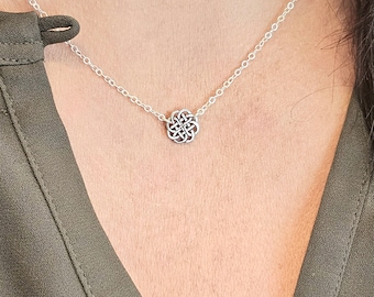 dainty Celtic knot necklace, sterling silver Irish jewelry, Dara knot, Celtic necklace, minimalist everyday necklace, endless knot