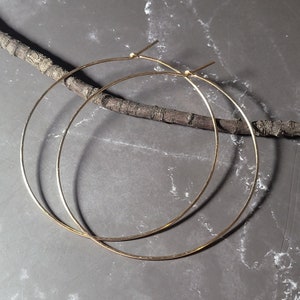 thin gold hoop earrings 14k gold filled hoops, 1.5, 2, 2.5, 3, gift for her, large hoops hammered hoop earrings nickel free image 4