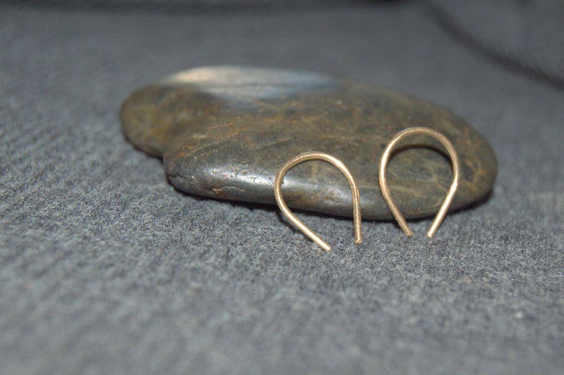 minimal earrings open hoop earrings 14K gold filled tiny gold threader earrings