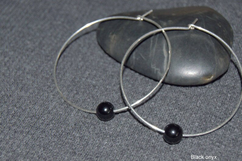 Mini Cruise Black Onyx Hoop Earrings main image 0