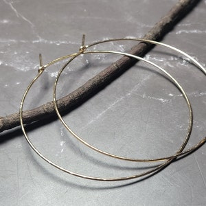 thin gold hoop earrings 14k gold filled hoops, 1.5, 2, 2.5, 3, gift for her, large hoops hammered hoop earrings nickel free image 9
