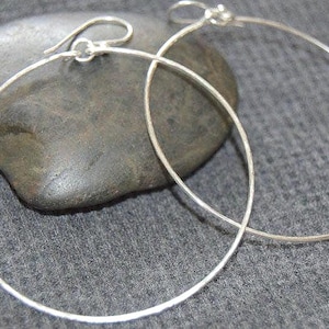 Sterling Silver Dangle Hoop Earrings, Circle Drops