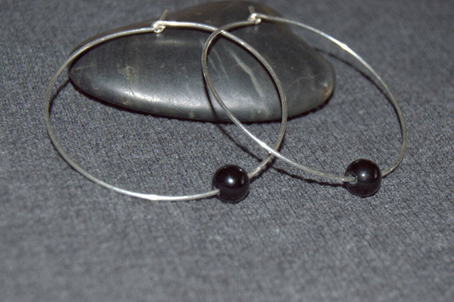Mini Cruise Black Onyx Hoop Earrings main image 1