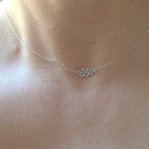 Sterling Silver Celtic Knot Necklace: Dainty Irish Jewelry