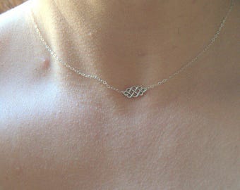 Sterling Silver Celtic Knot Necklace: Dainty Irish Jewelry