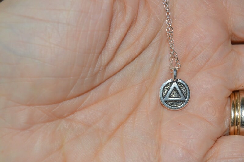 Aa Chain AA Recovery Necklace, Alcoholics Anonymous Jewelry, Silver Sobriety ...