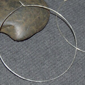 sterling silver hoop earrings, thin silver hoop earrings, large hoop earrings, silver hoops, hammered hoop earrings image 6