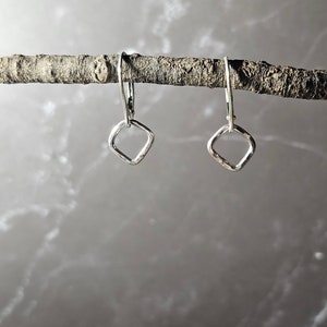 tiny sterling silver lever back earrings, dainty dangle earrings, minimalist jewelry, gift for her