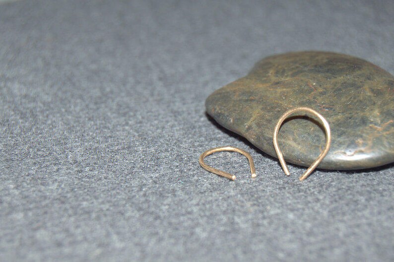 minimal earrings open hoop earrings 14K gold filled tiny gold threader earrings