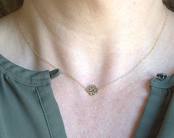 Gold Celtic Knot Necklace: Dainty Irish Jewelry, Gold Filled Chain