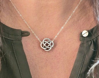 Minimalist Irish Necklace with Celtic Knot Design on Sterling Silver Chain