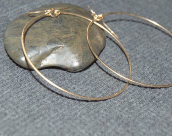 gold dangle hoop earrings, 14K gold filled, gold drop hoop earrings 2.5&quot;, 2&quot;, 1.5&quot;, minimalist earrings, gold boho earrings
