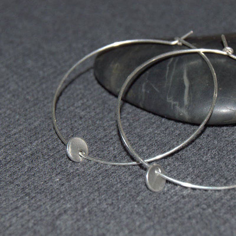 HONEE SILVER DIAMOND HOOP EARRINGS
