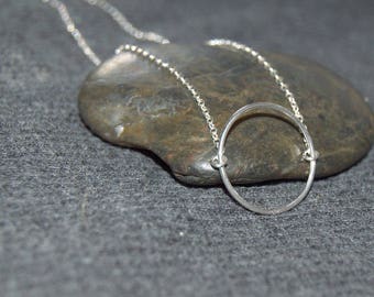 silver circle necklace sterling silver, open circle necklace, dainty necklace, silver ring necklace, eternity necklace, everyday necklace