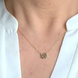 gold Celtic knot necklace, Irish jewelry, minimalist everyday necklace, dainty Celtic necklace image 1