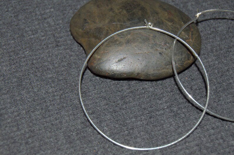 Sterling Silver Hoop Earrings Thin Hoop Earrings 18 Gauge Etsy